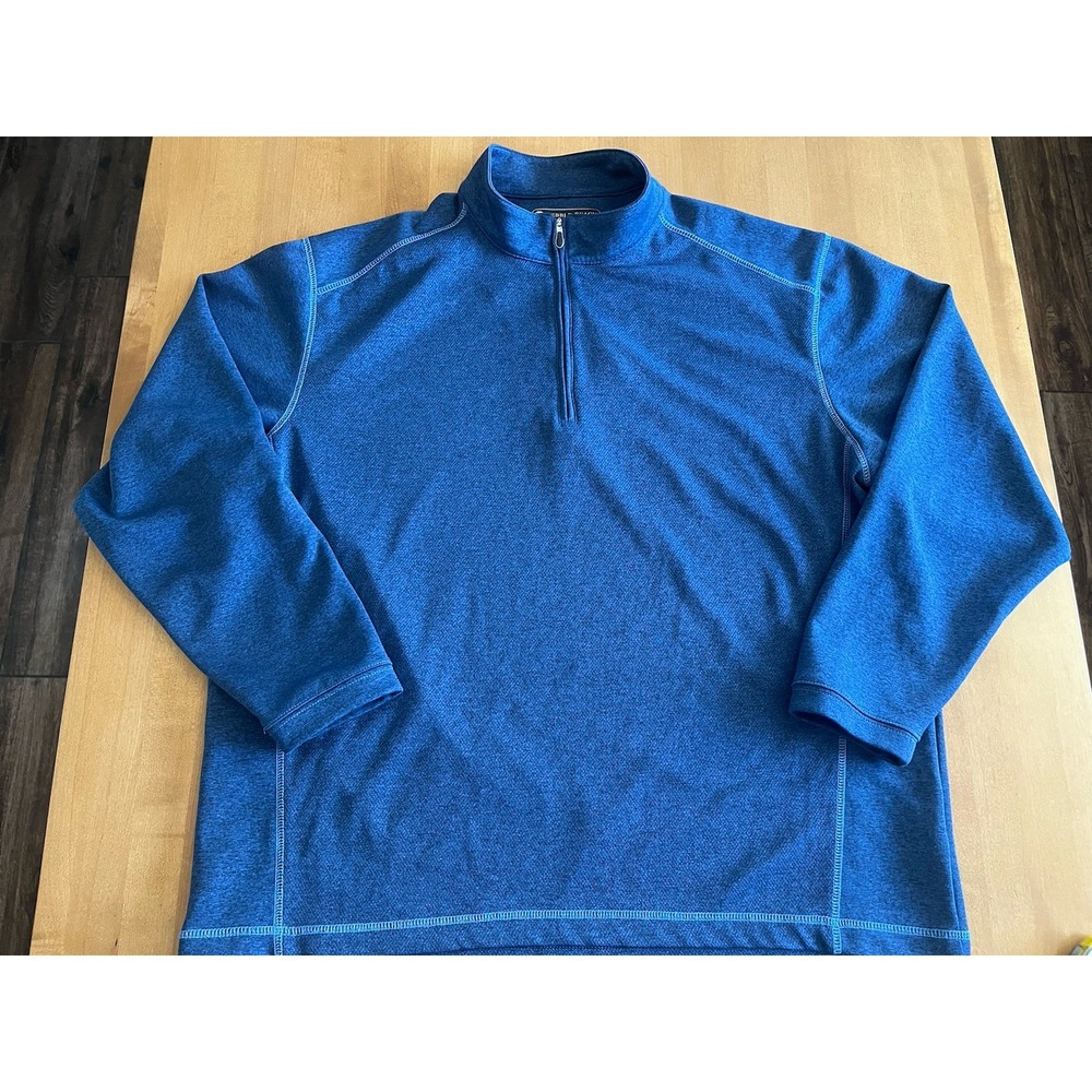 Pebble Beach Performance Men's Sz XL Navy Blue Pullover Sweater Quarter Zip Poly